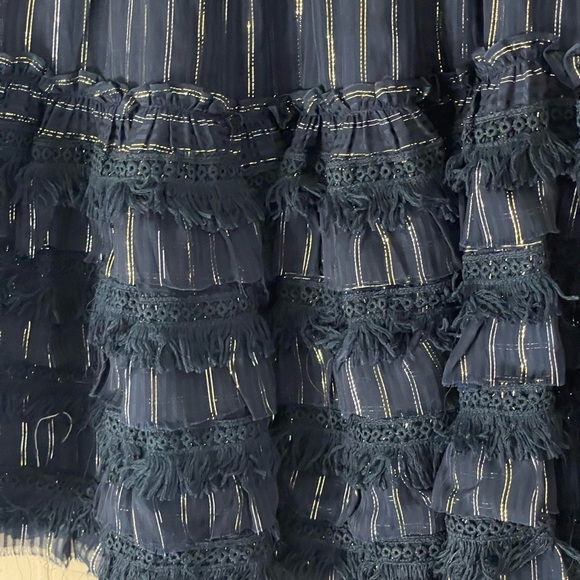 MISA Los Angeles NWT Ashlyn Top and Giulia Bottom Set in XS Beachy Boho Metallic - Picture 11 of 12